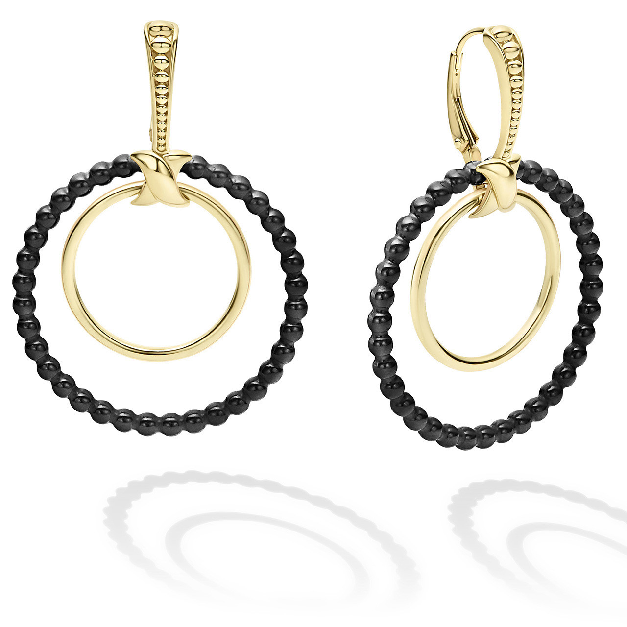 Beautiful black and gold earrings for women, This link open in new tab 