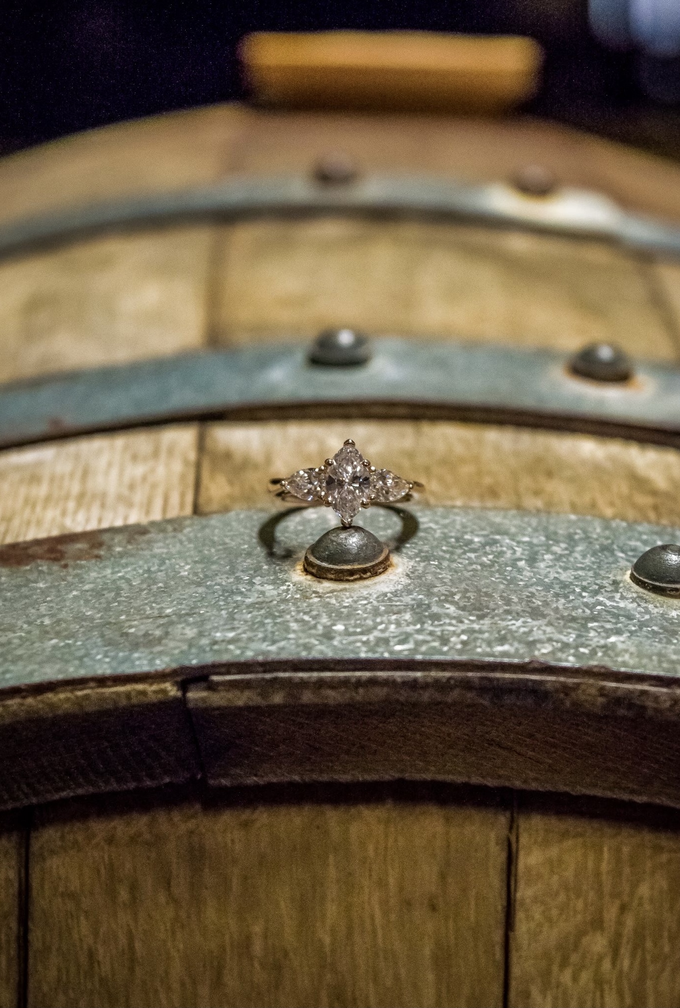 Diamond ring on a barrel