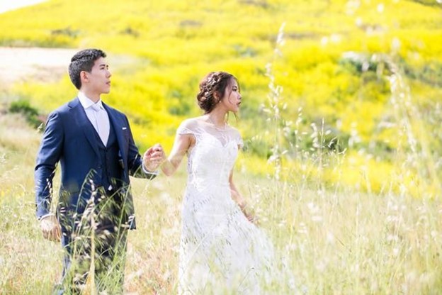 Krislyn and Joe in a field