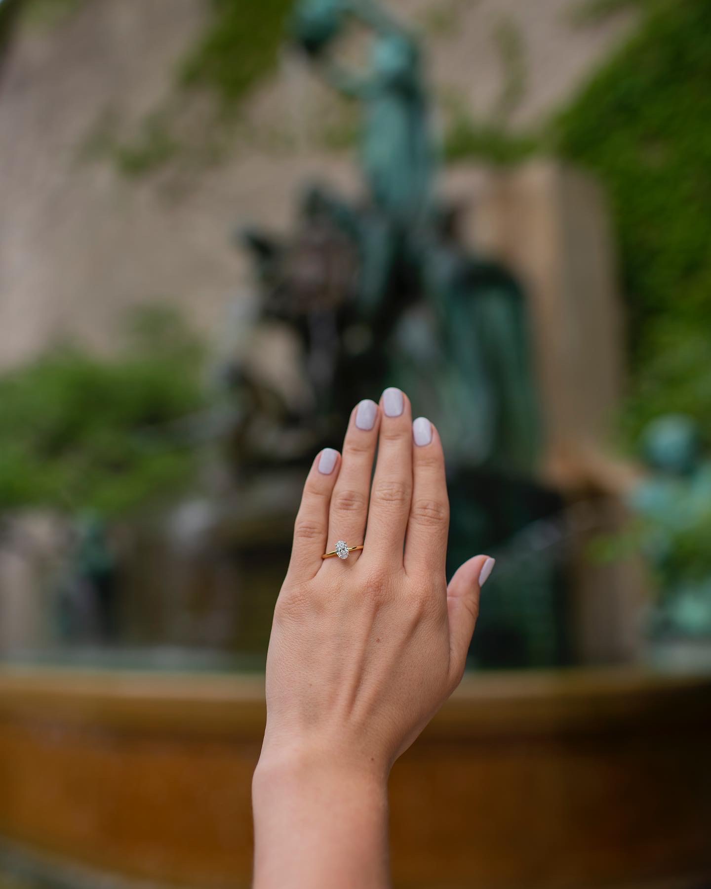 A hand with a diamond ring