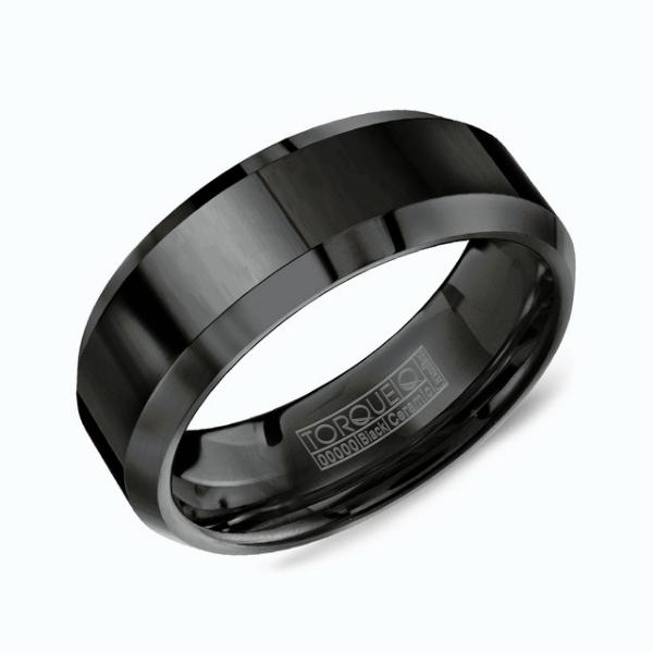 Ceramic men's wedding band from Razny Jewelers in Chicago